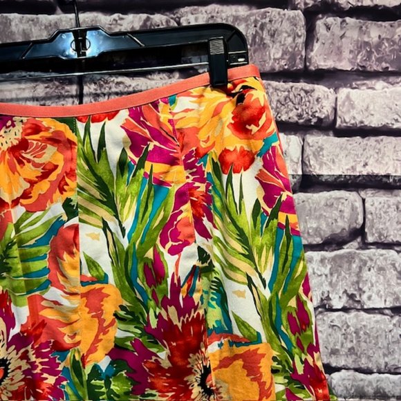 Bandolino Floral Multicolored A-Line Skirt Size 12P - Picture 8 of 9